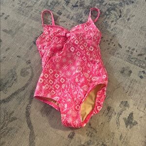 Lands' End Pink and Cream Swimsuit